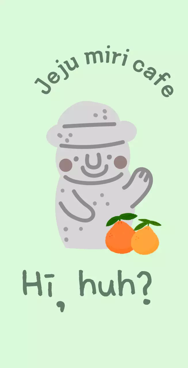 Jeju Cafe Balt, a cute mint-colored cafe with Jeju Island tangerines and dolharbangs