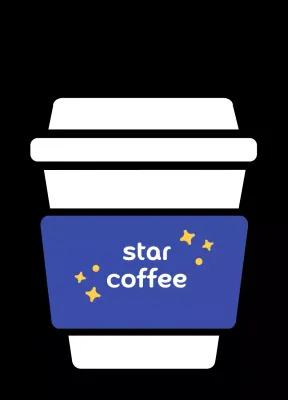 Gantungan Kunci Akrilik Gelas Kertas Kafe Ungu