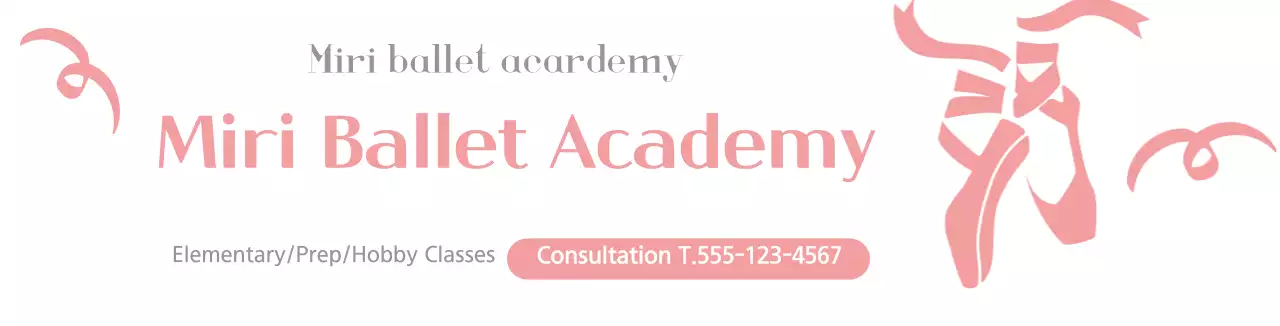 pink white illustration simple promotional ballet school