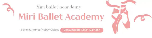 pink white illustration simple promotional ballet school