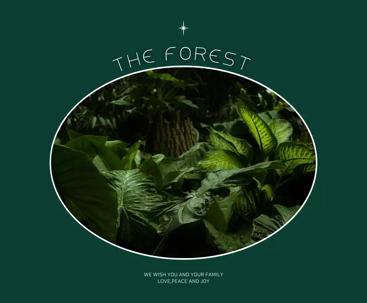 Konsep bingkai emosional dalam warna hijau tua dan putih untuk barang dagangan yang dipersonalisasi