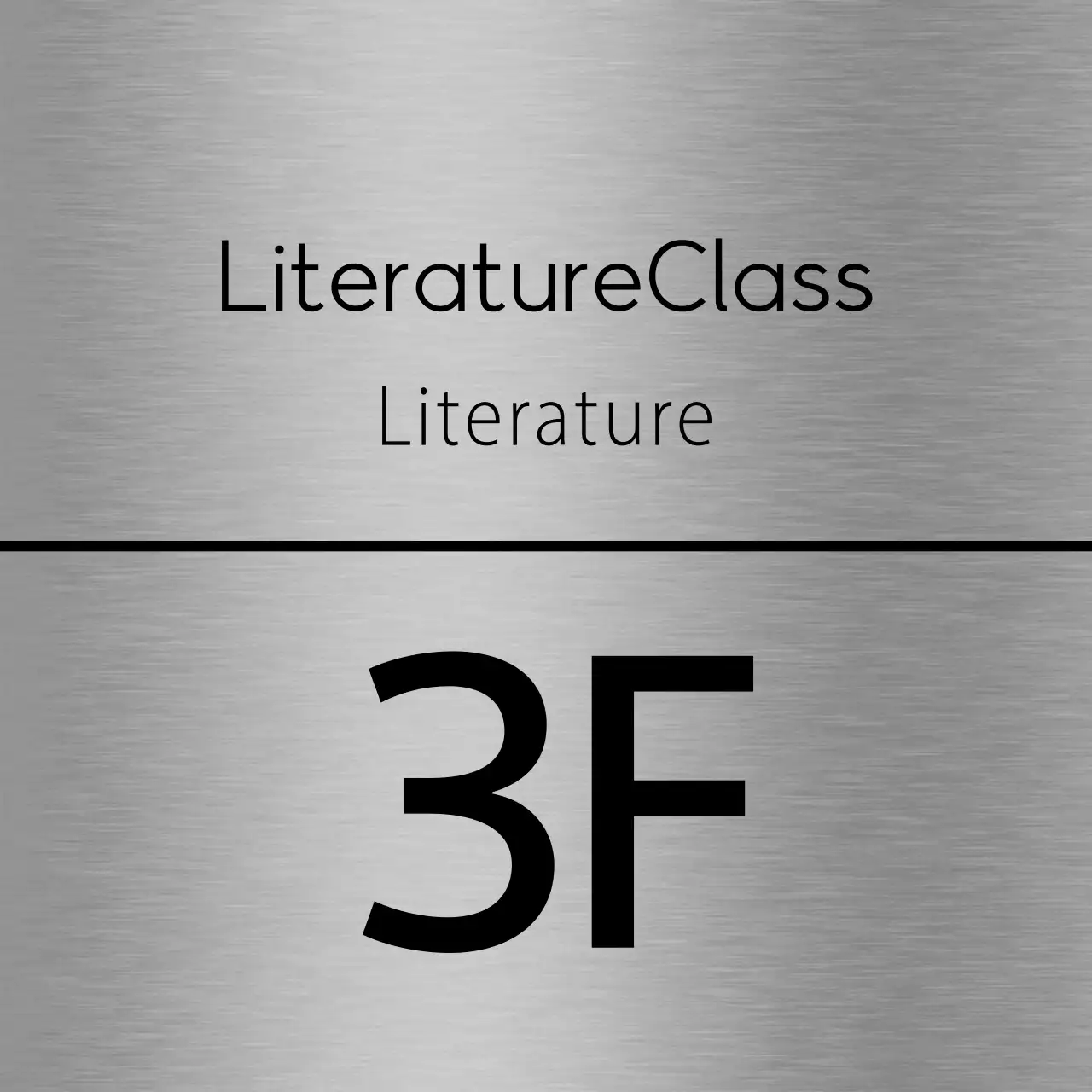 A simple placeholder with black school floor name text and lines.