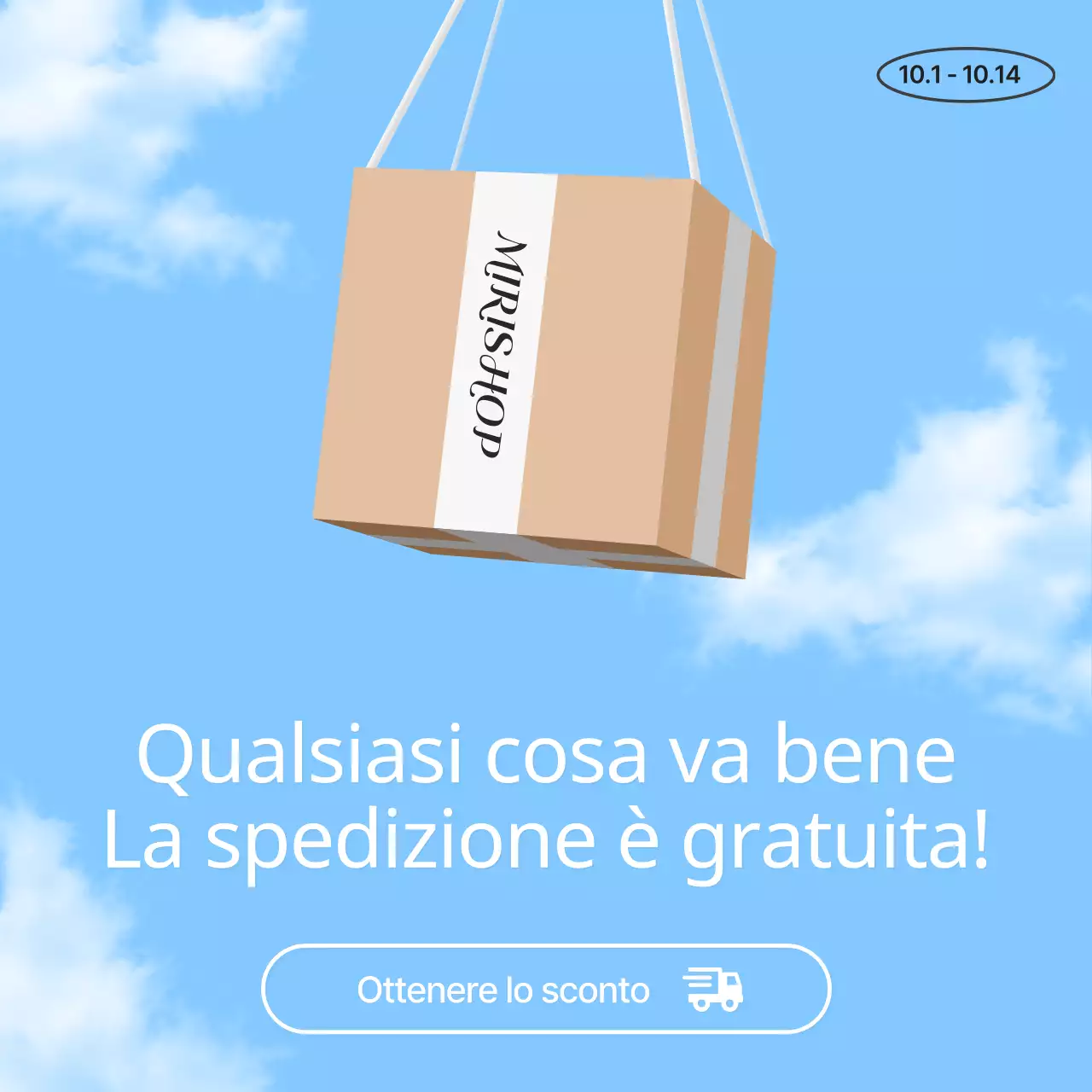 Semplice promozione di spedizione gratuita in azzurro e beige