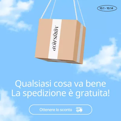 Semplice promozione di spedizione gratuita in azzurro e beige