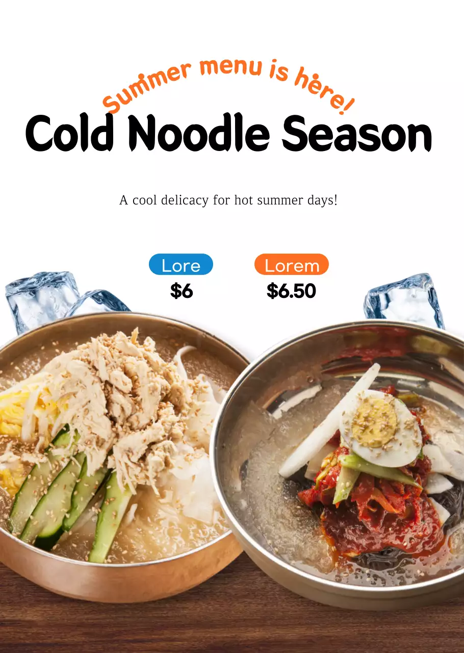 Simple Summer Food Transparent Poster for a Restaurant