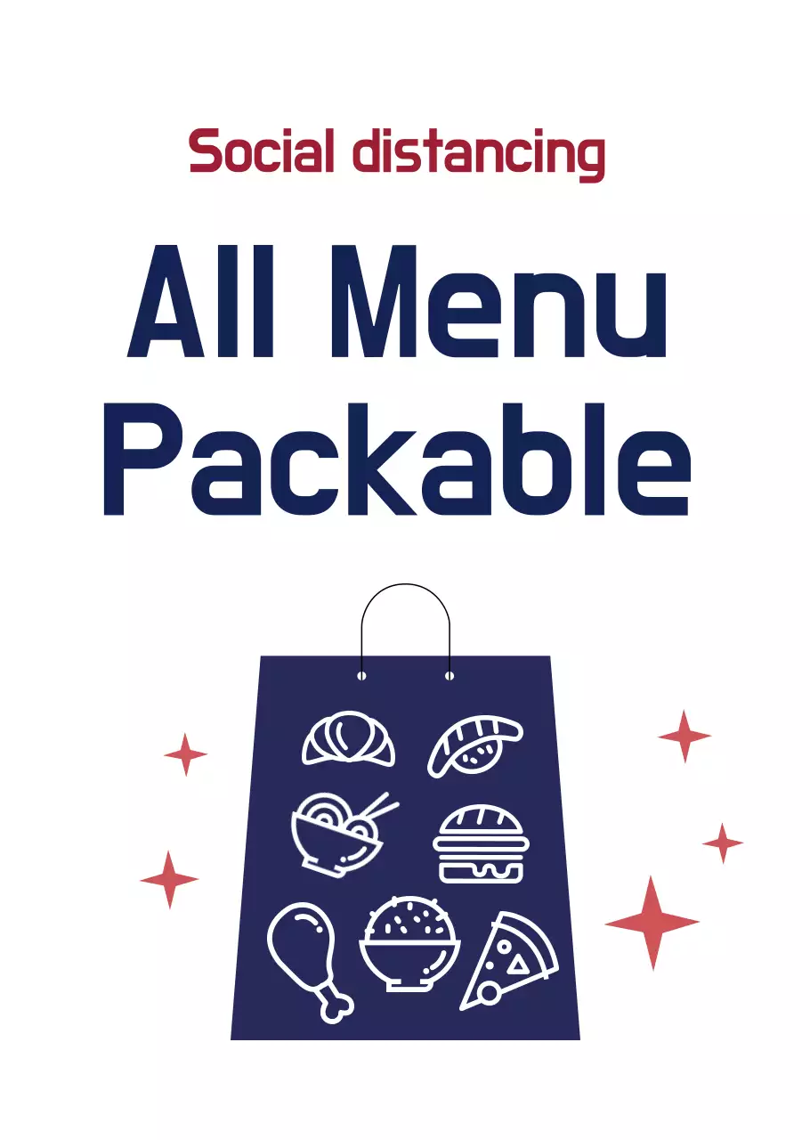 Blue Food Illustration Packable Transparent Poster