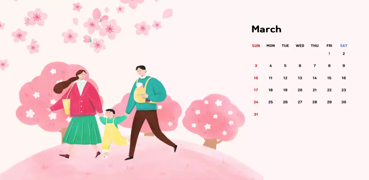 New Year's calendar with a warm, illustrated feel