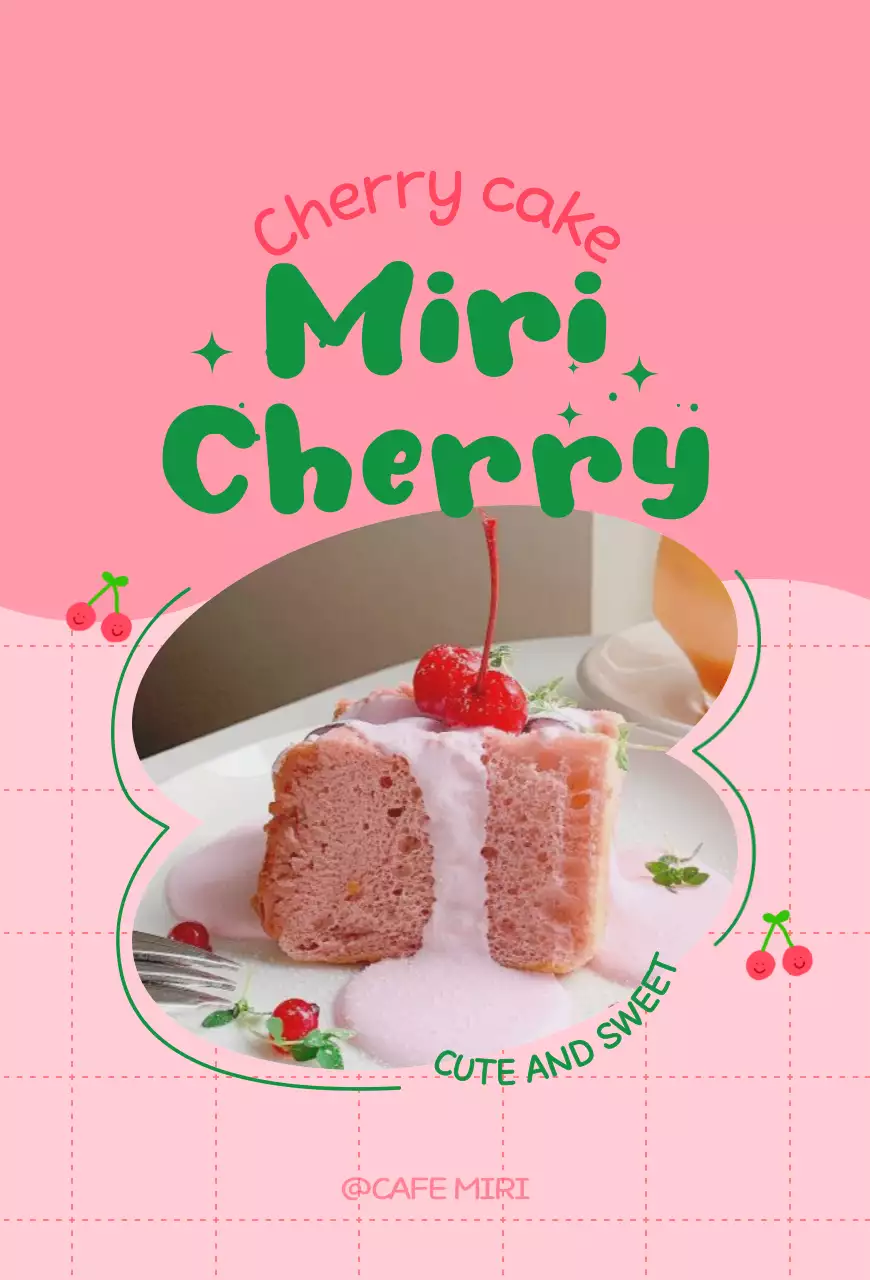 Promova o menu do seu café com uma bonita moldura cor-de-rosa e verde