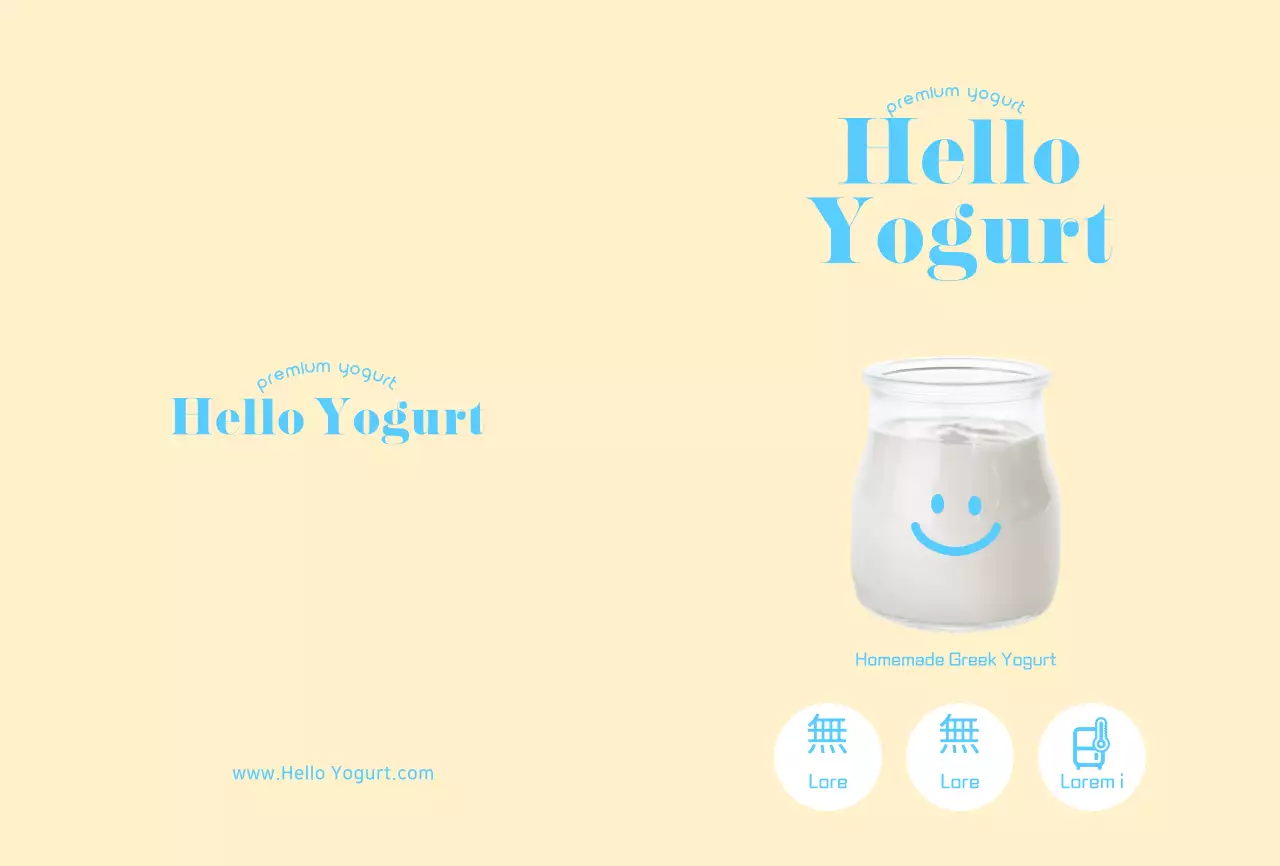 Thẻ đựng sữa chua màu chanh dễ thương để quảng cáo sản phẩm