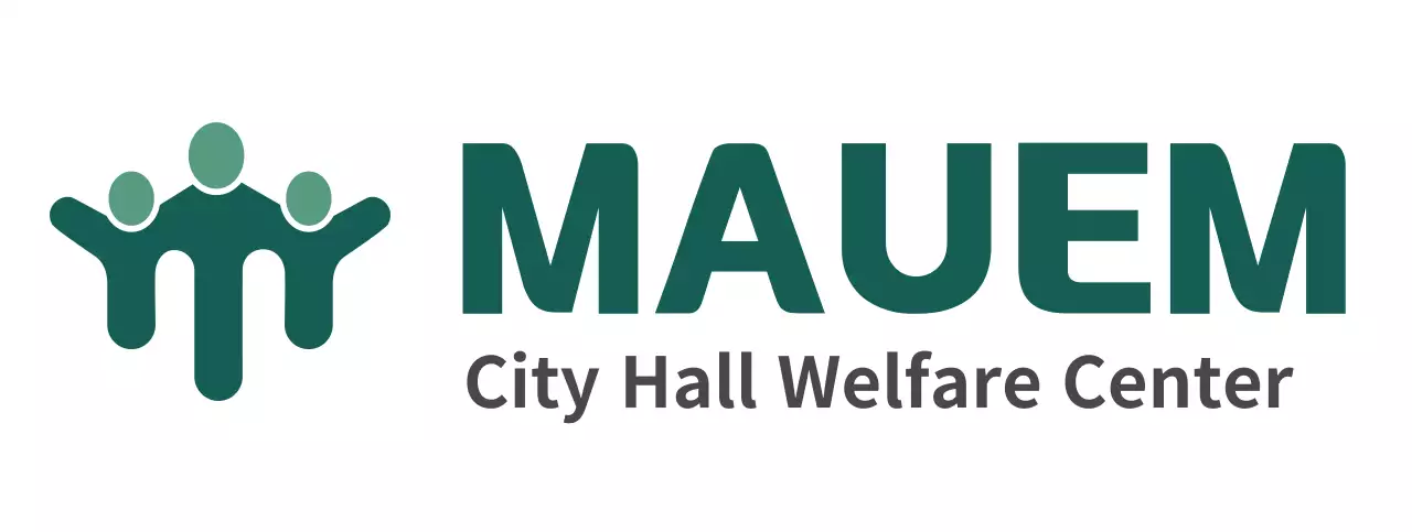 Design a corporate logo with a dark green person holding hands.