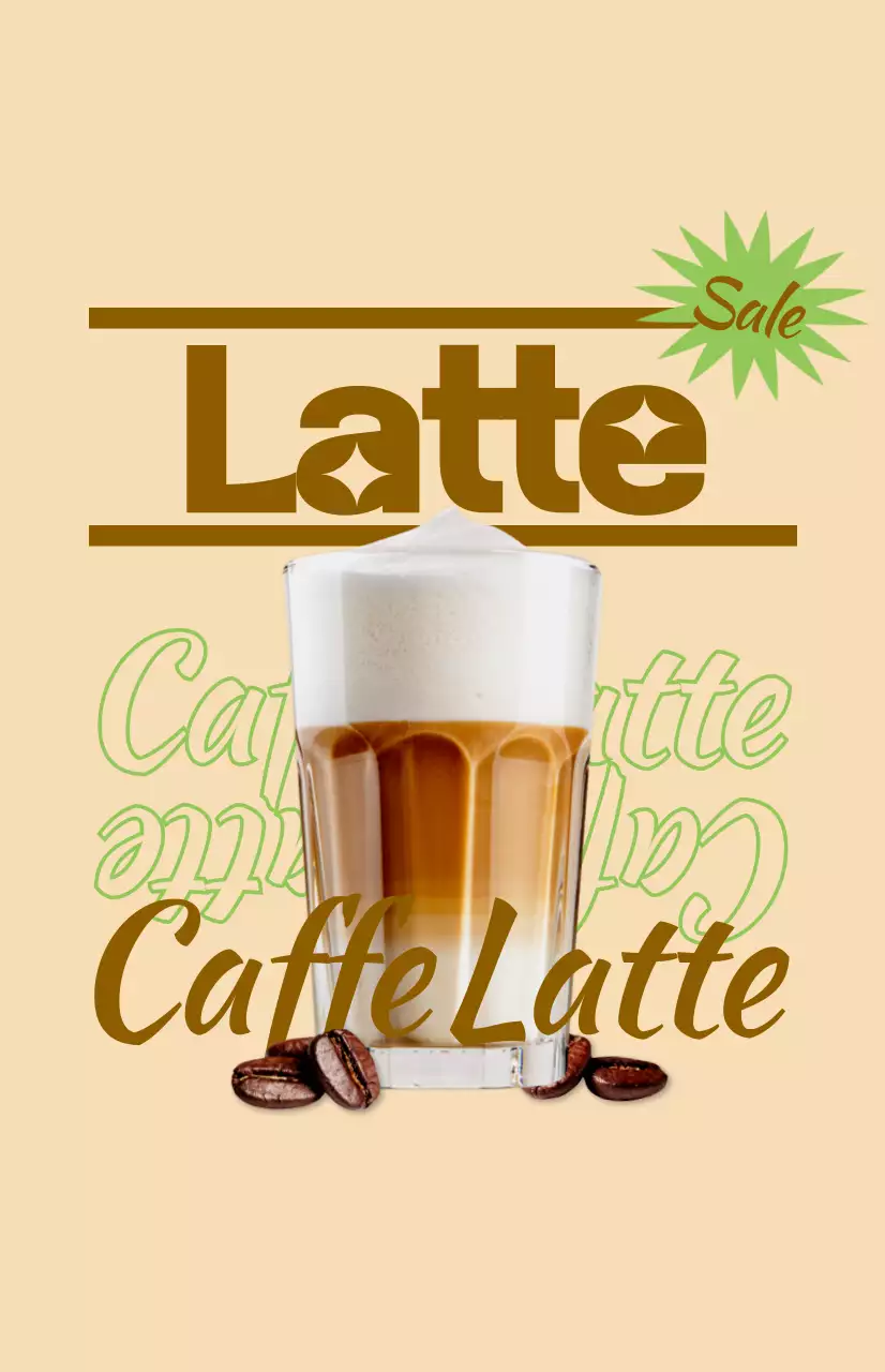 Promova o menu do seu café com imagens coloridas de bebidas ilustradas e texto