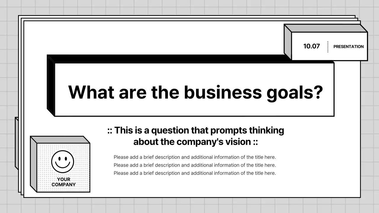 A gray, geometric company profile for a business PT