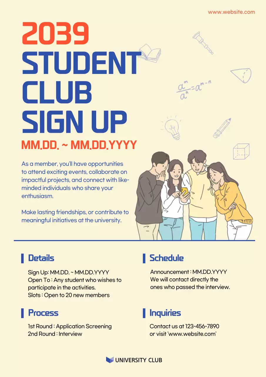 Beige Modern Student Sign-Up Invitation