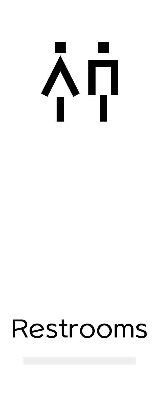 A simple sign with digital-looking icons and placeholder text