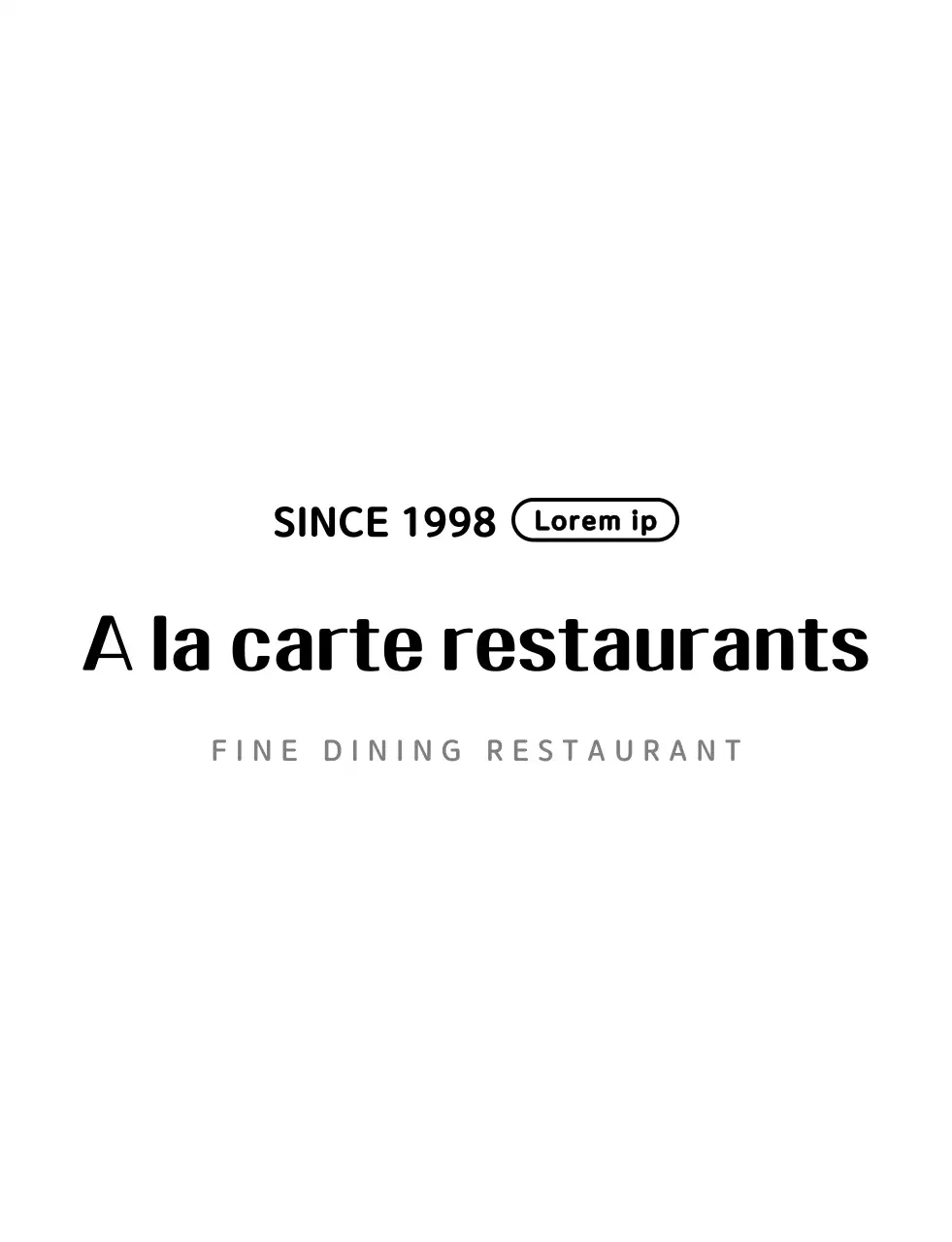 Simple restaurant logo style in white and black