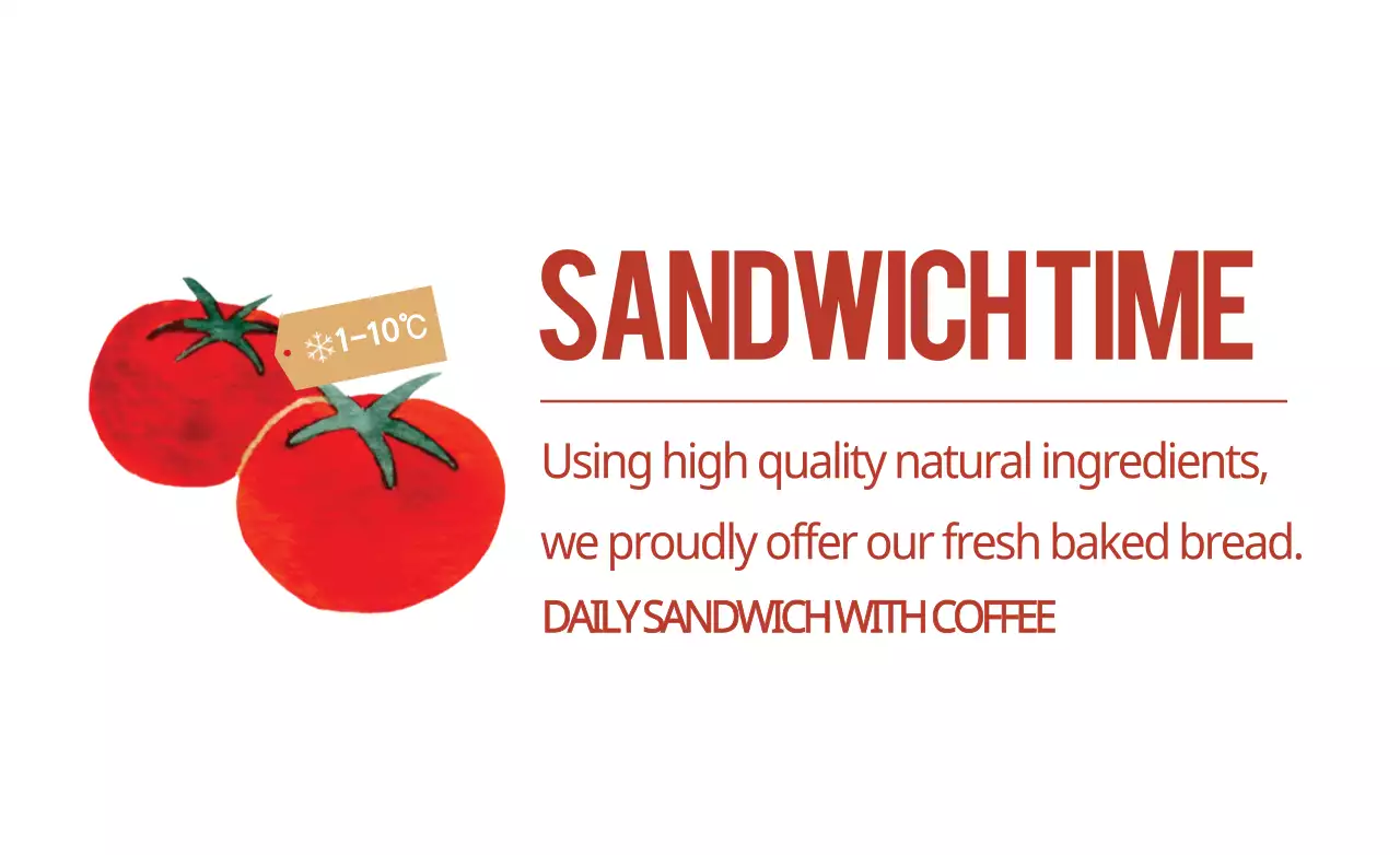 Spanduk Promosi Sandwich Sederhana Merah