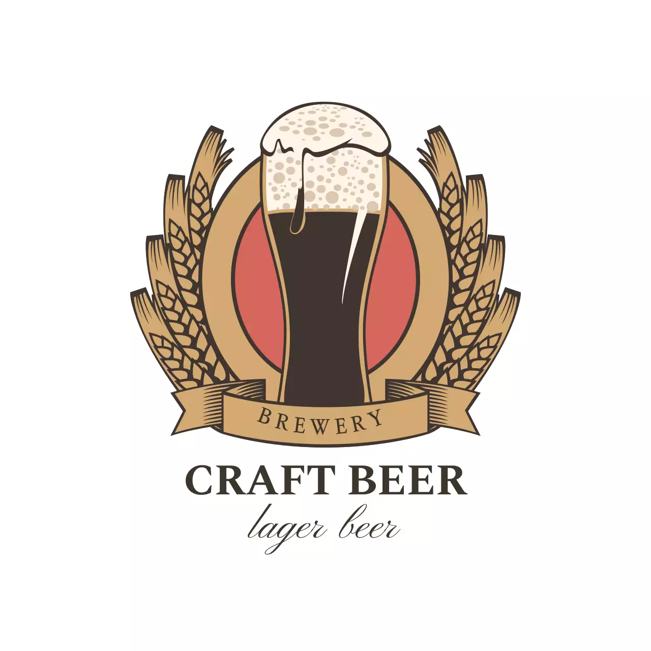 Simple Vintage Beer Illustrated Coaster