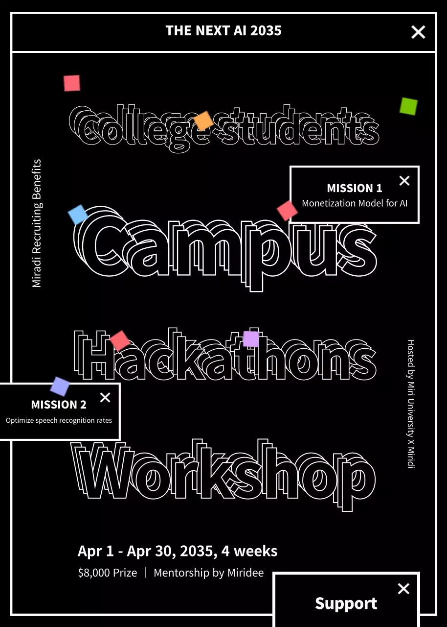 Poster Pengumuman Lokakarya AI Modern Hitam