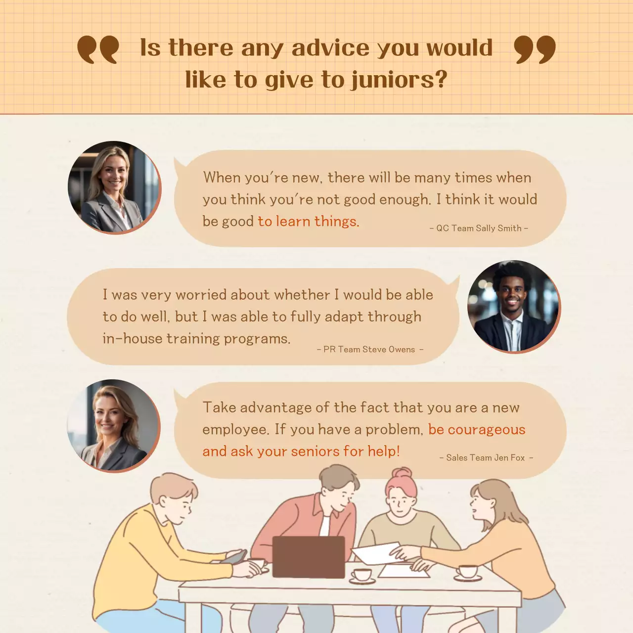 Beige New Employee Card News