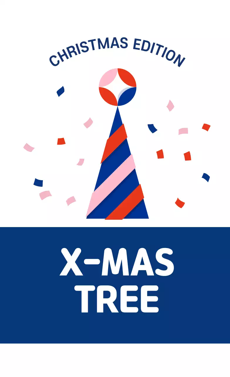 Nhãn quà tặng Giáng sinh minh họa màu xanh đỏ