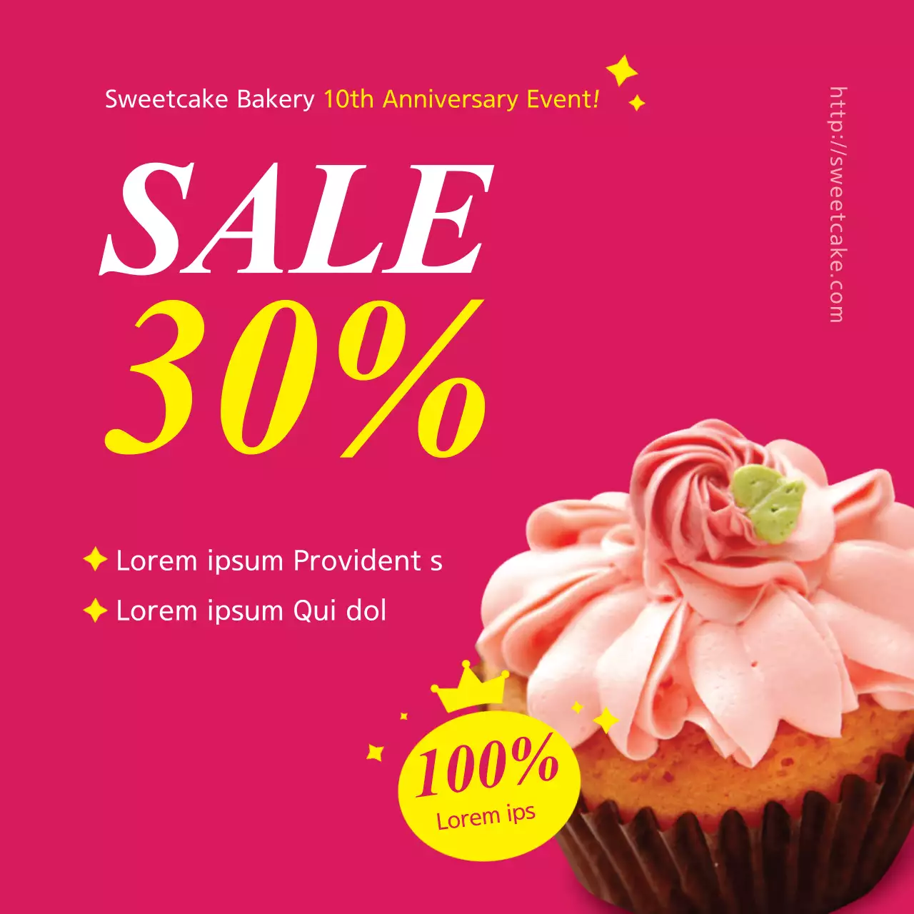 Pink Trendy Bakery Promotion Banner