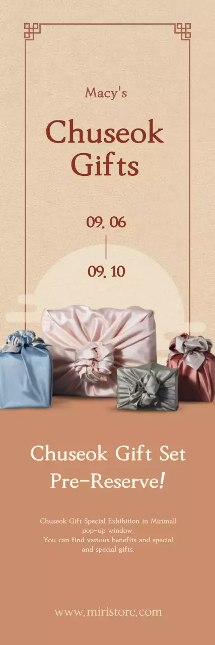 Chuseok gift banner in muted tones