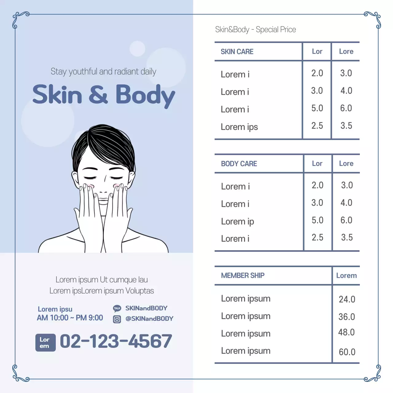 Blue Minimal Skincare Promotion Banner