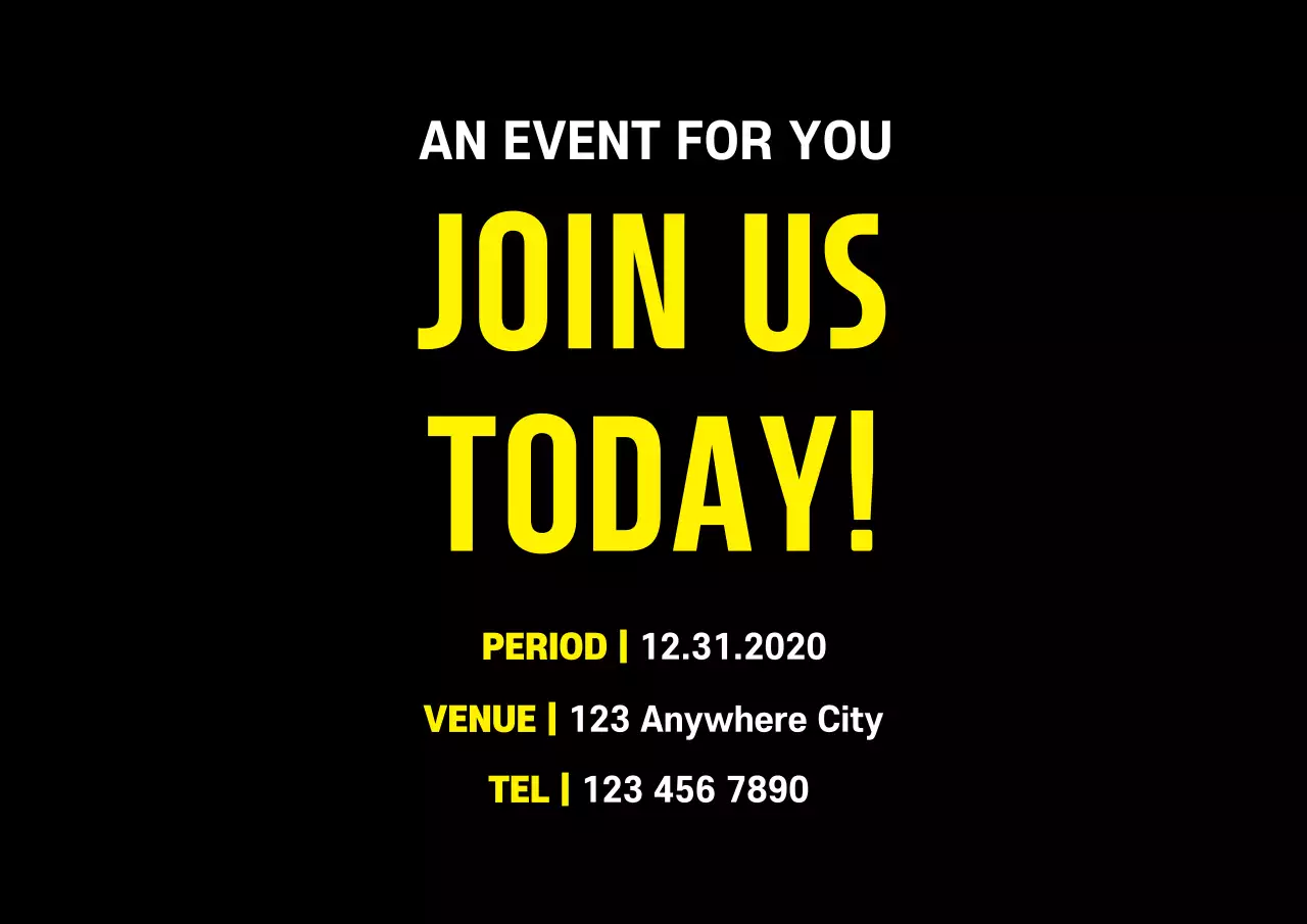 Black Minimal Event Announcement Poster