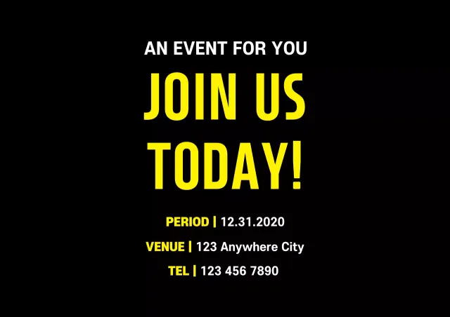 Poster Pengumuman Acara Minimal Hitam