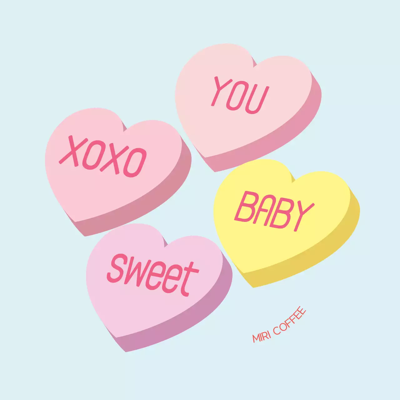 Cute white day label with blue illustration