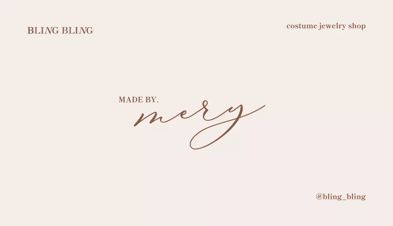 Kartu Nama Iklan Perhiasan Elegan Beige