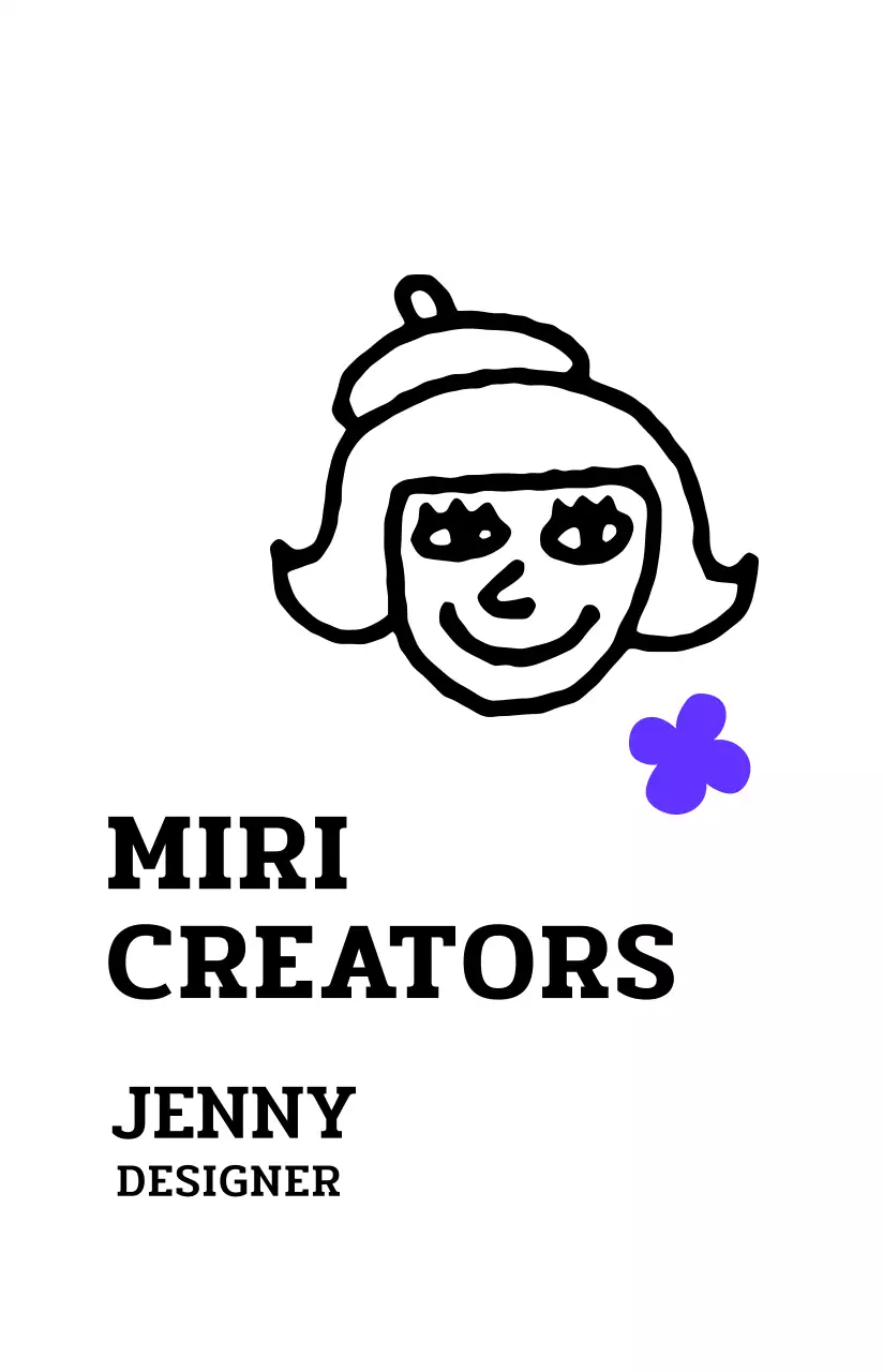 Cartoon character illustration style in black and point color for employee card profile