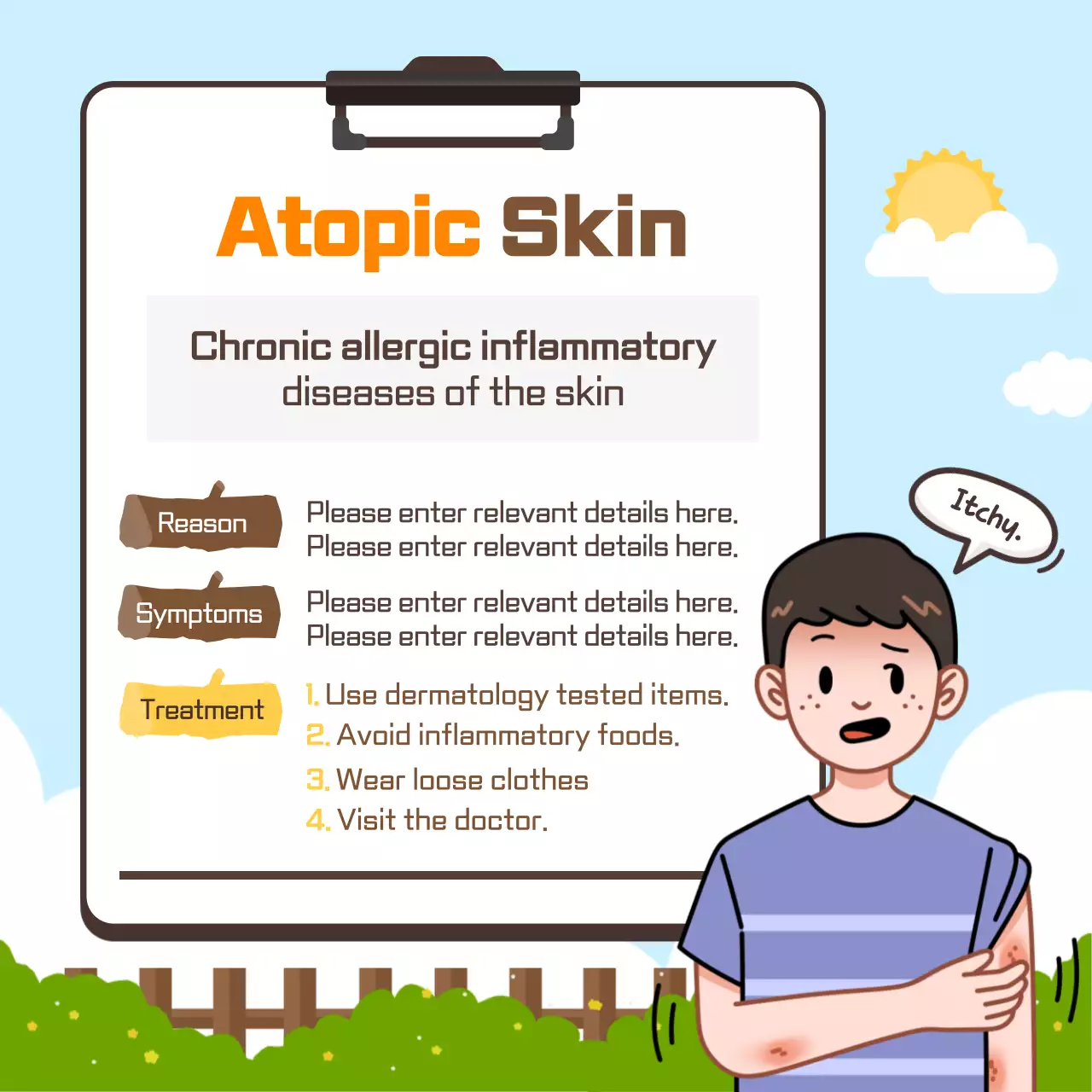 Yellow Comic Allergies Announcement Instagram Carousel