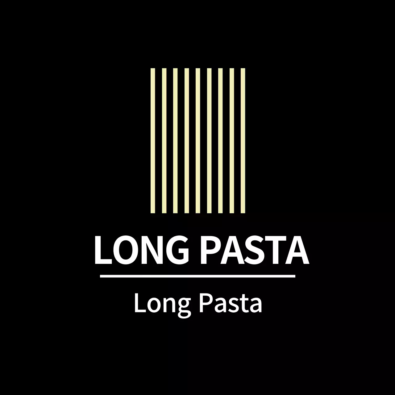 Stiker pasta panjang sederhana berwarna hitam untuk label lauk pauk