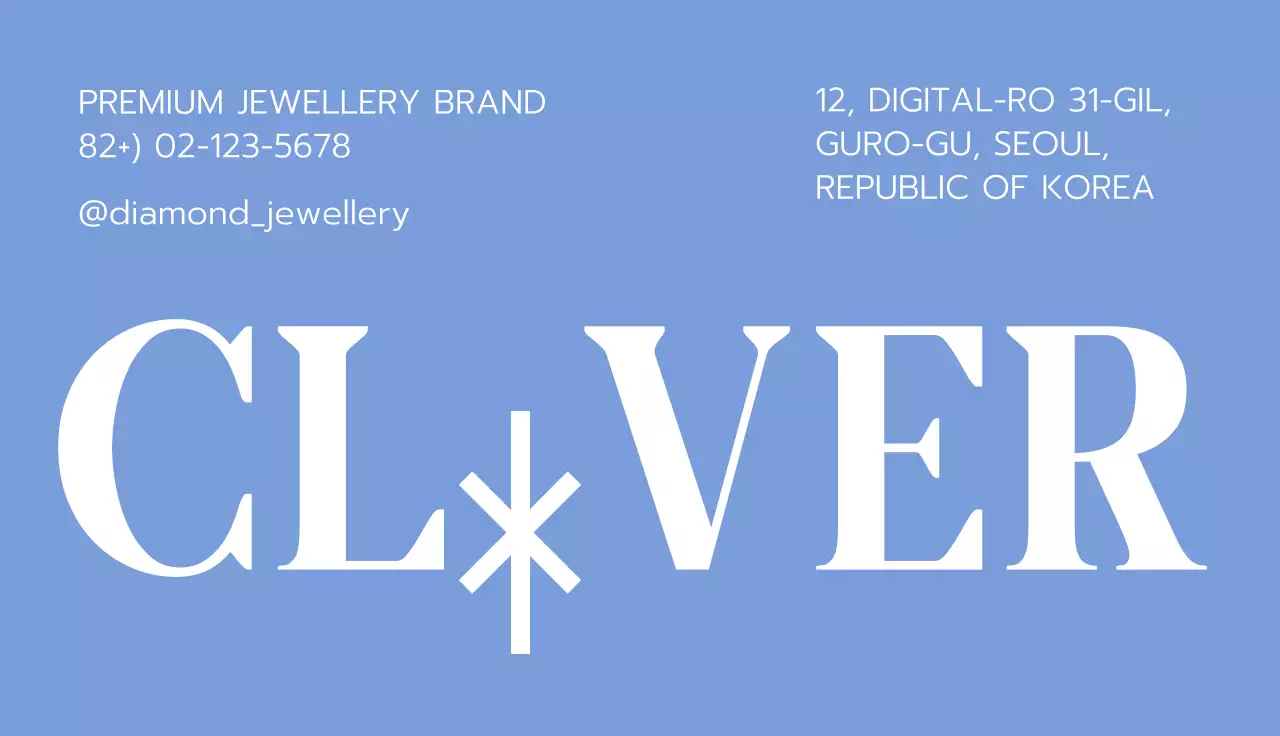 Cartão de visita de promoção de joias elegantes azuis