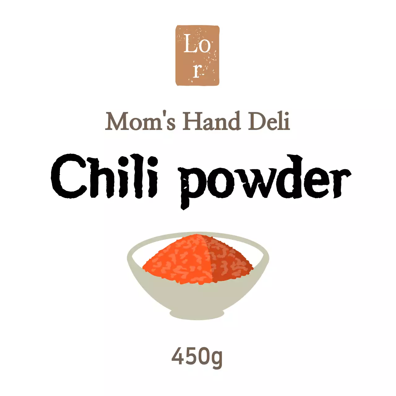 Nhãn dán bột ớt đỏ cửa hàng món ăn đơn giản màu trắng cho món ăn phụ