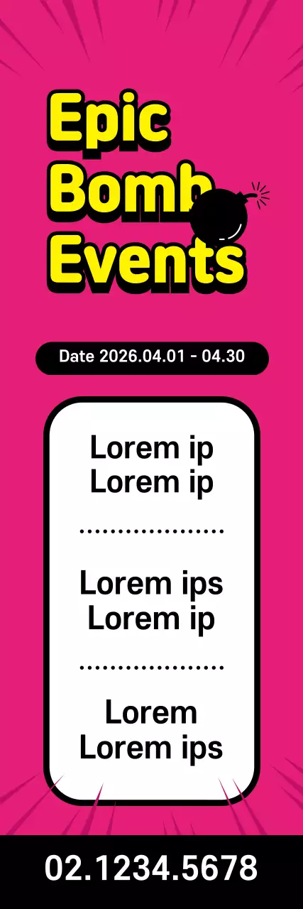 Banner promocional de eventos Pink Bold