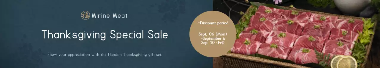 Banner de promoção de Ação de Graças moderno azul