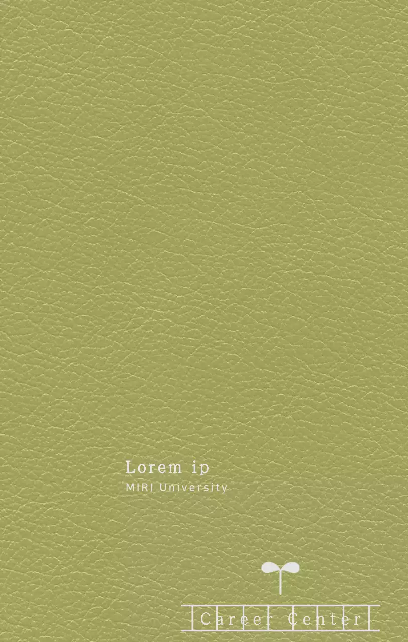 College diary cover with Career Center manuscript paper look