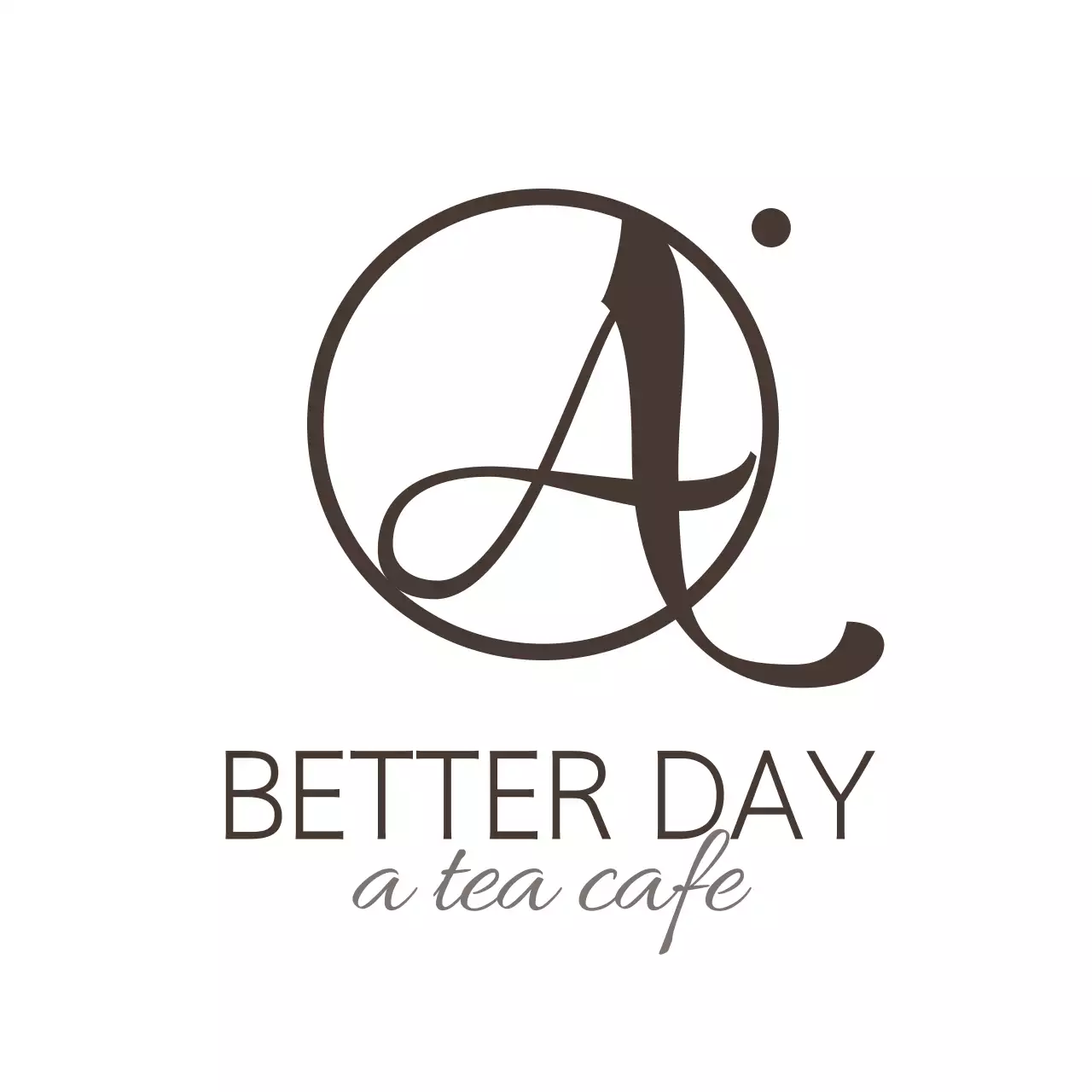 Emotional calligraphy style in brown and white for a cafe