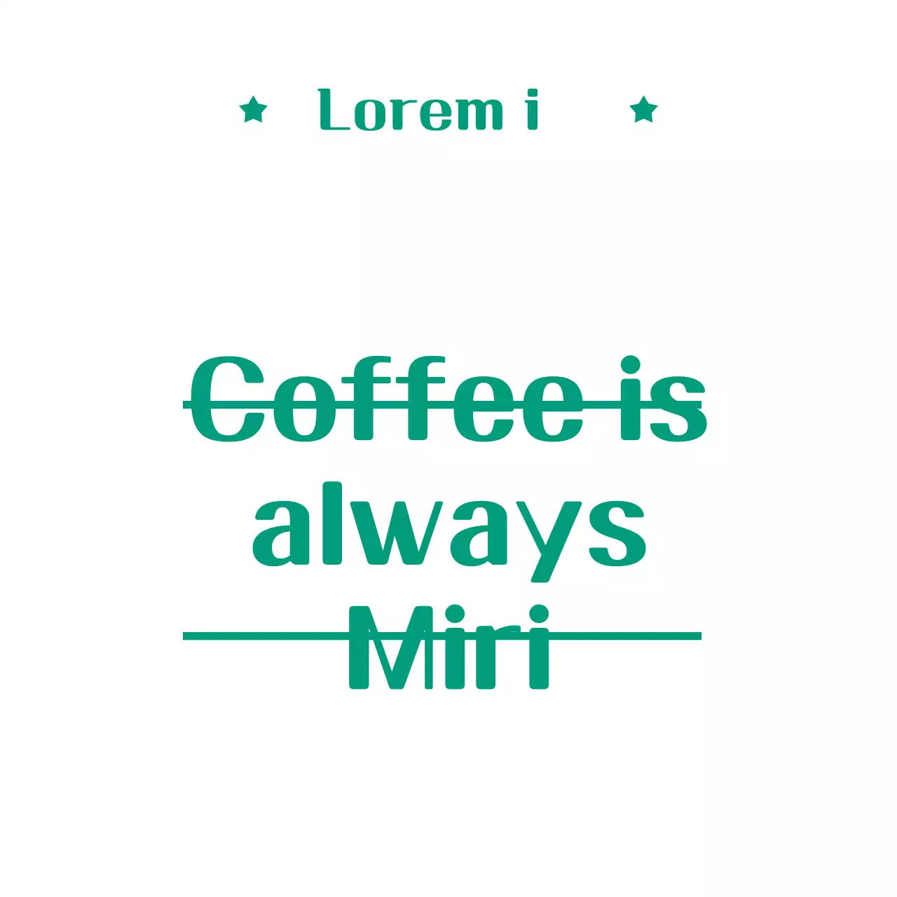 Clean and simple textual stationery style cafe in green color