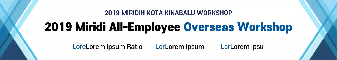 Banner de anúncio do workshop moderno azul