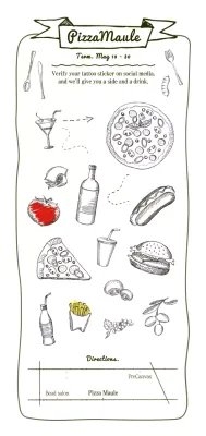 A pizzeria promotion with an emotional pen drawing concept.