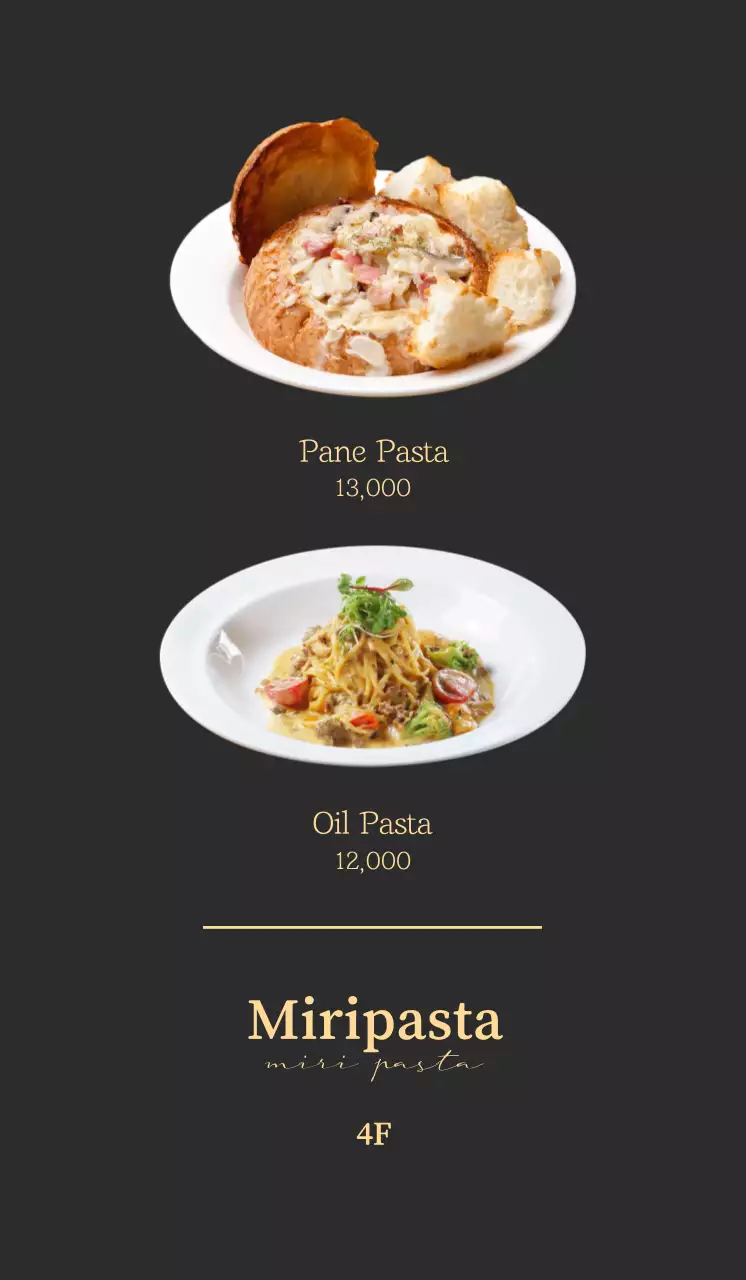 Mempromosikan pasta dengan latar belakang abu-abu hangat yang menenangkan