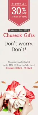 Banner promocional Bege Simples Chuseok