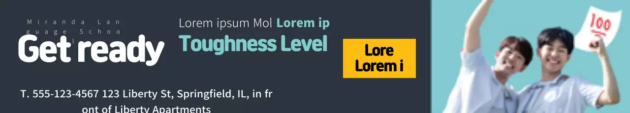 Banner de propaganda de educação moderna azul