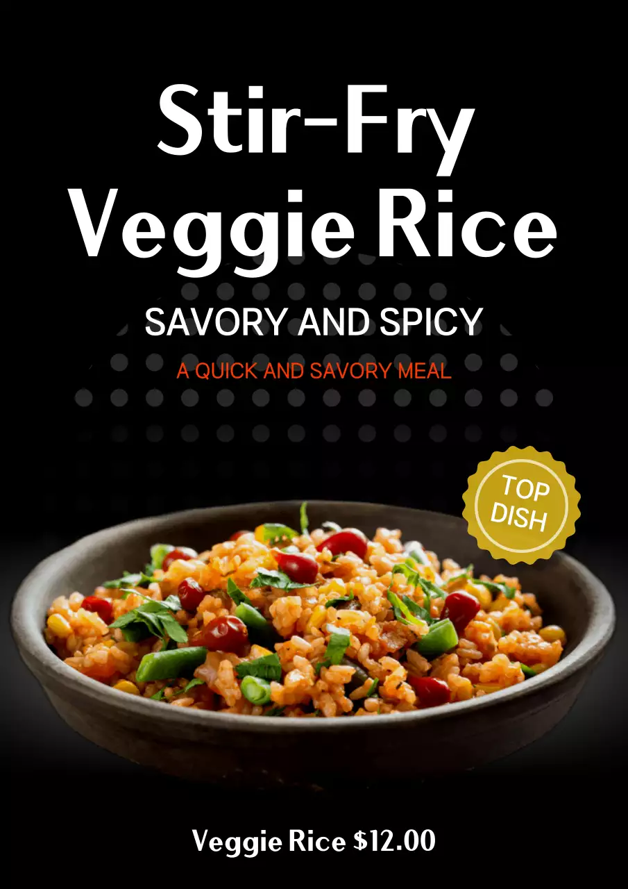 Black Modern Food Promotion Poster