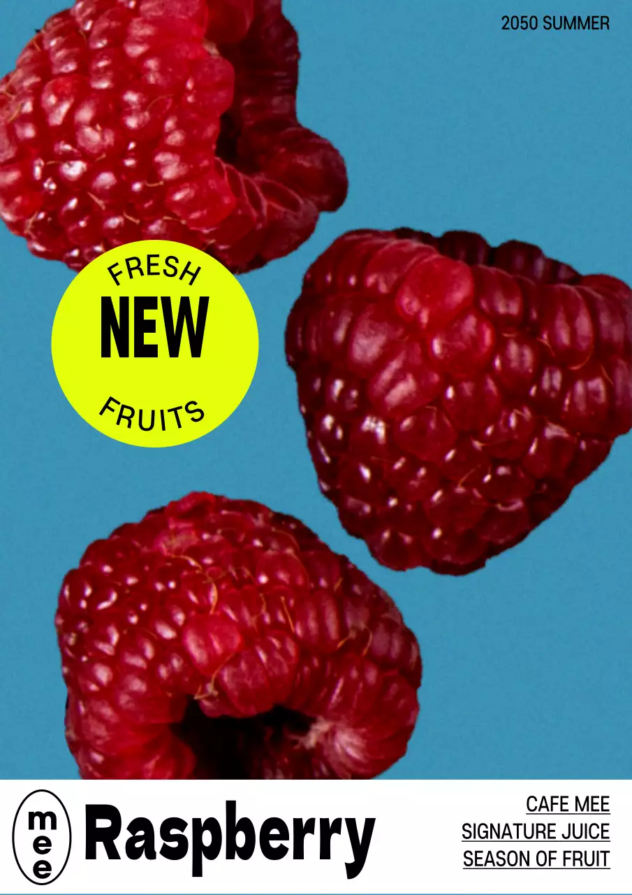Blue Trendy Fruits Promotion Poster