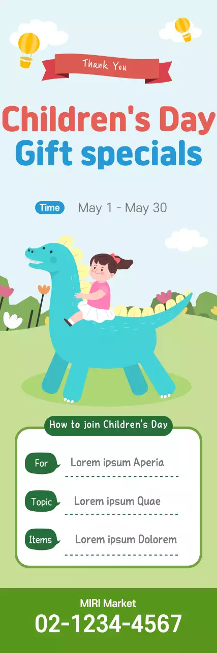 Banner de promoção de evento infantil lúdico azul