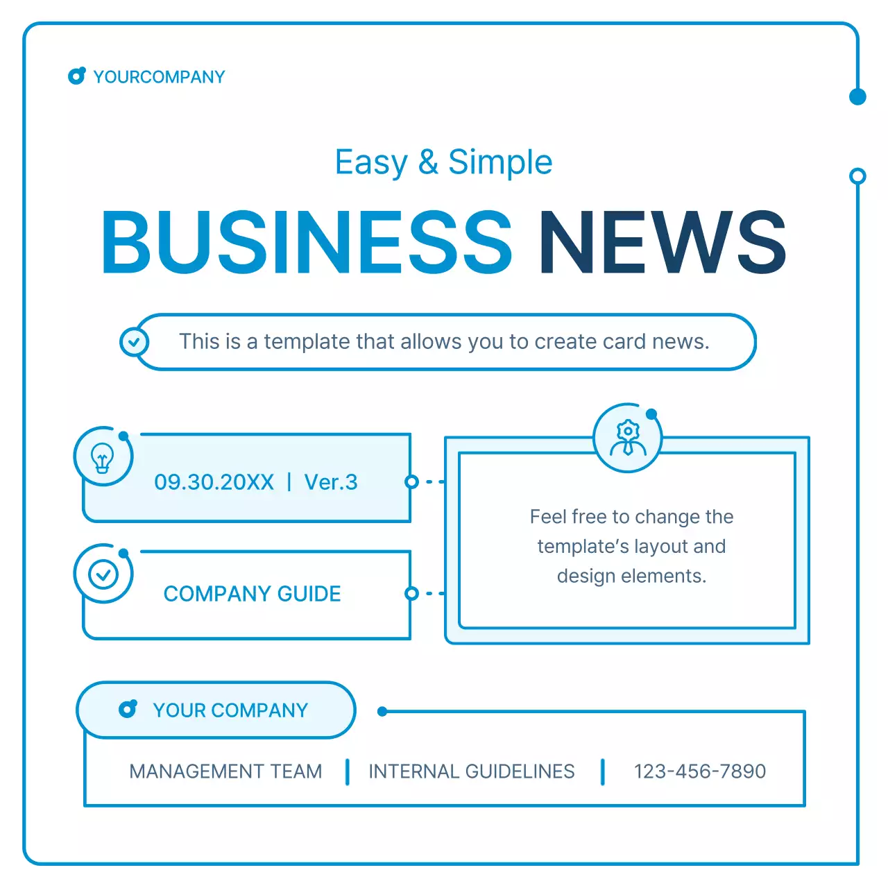 A guide to white and blue geometry for corporate newsletters